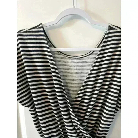 Old Navy Womens Knit Jumpsuit Size L Gray/cream Striped oversized open back belt - Picture 7 of 10